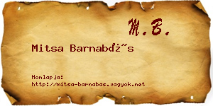 Mitsa Barnabás névjegykártya